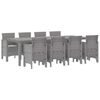 vidaXL Set de masă pentru grădină 9 pcs Alb Polipropilenă