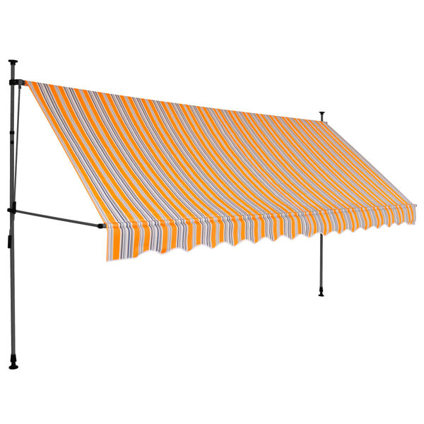 vidaXL Copertină retractabilă manual cu LED, galben & albastru, 400 cm