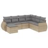 vidaXL Set canapele de grădină, 7 piese, cu perne, bej, poliratan