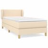 vidaXL Pat box spring cu saltea, crem, 80x200 cm, textil
