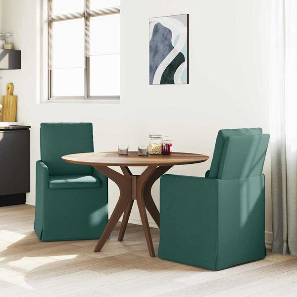 vidaXL Scaune de dining 2 pcs Verde &icirc;nchis 57 x 67 x 98 cm țesătură