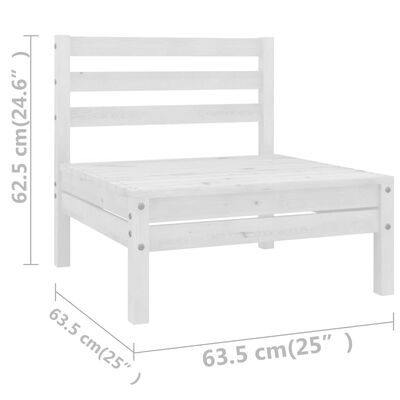 vidaXL Set mobilier de grădină, 6 piese, alb, lemn masiv pin