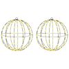 vidaXL Bola cu 192 LED 2 pcs Alb cald 40 x 40 x 43,5 cm Metal
