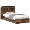 vidaXL Cadru de pat cu depozitare cu sertar Stejar fumuriu 90 x 190 cm