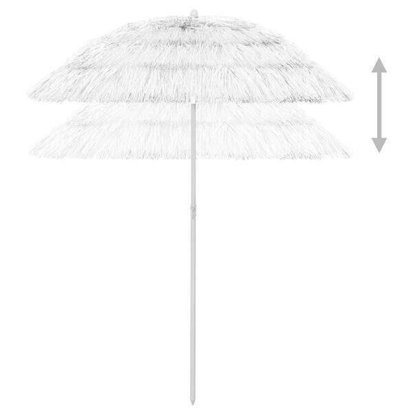 vidaXL Umbrelă de soare de plajă Hawaii, alb, 180 cm
