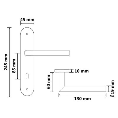 vidaXL Seturi mânere de ușă cu rozetă BB, 2 buc., oțel inoxidabil