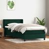 vidaXL Pat box spring cu saltea, verde &icirc;nchis, 80x210 cm, catifea