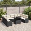 vidaXL Set de canapele pentru grădină 10 pcs Negru Rattan poli