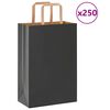 vidaXL Pungi de h&acirc;rtie 250 buc cu m&acirc;nere negre 21x11x31 cm