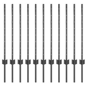 vidaXL St&acirc;lp de gard. 11 pcs Gri 80 cm Oțel