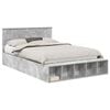 vidaXL Cadru de pat cu raft Gri din beton 150 x 200 cm Lemn compozit