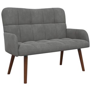 vidaXL Canapea cu 2 locuri Gri &icirc;nchis 115 x 61 x 87 cm Catifea