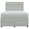 vidaXL Pat box spring cu saltea, gri deschis, 140x190 cm, catifea