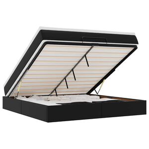 vidaXL Cadru de pat otoman saltea neagră 160x200cm piele artificială