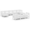 vidaXL Set mobilier de grădină, 11 piese, alb, lemn masiv de pin