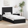 vidaXL Pat cu storage cu headboard Negru 90 x 190 cm Lemn compozit
