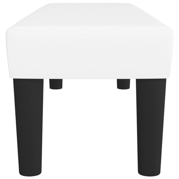 vidaXL Bancă, alb, 100x30x30 cm, piele ecologică