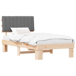 vidaXL Cadru de pat cu tăblie tapițată Gri deschis 100 x 200 cm