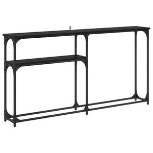 vidaXL MasaConsole Stejar Negru 146 x 22.5 x 75 cm Lemn prelucrat