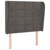 vidaXL Tăblie de pat cu aripioare gri &icirc;nchis 103x23x118/128 cm catifea