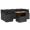 vidaXL Set canapele de grădină cu perne, 7 piese, negru, poliratan