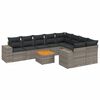 vidaXL Set mobilier de grădină cu perne, 10 piese, gri, poliratan
