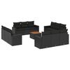 vidaXL Set mobilier de grădină cu perne, 13 piese, negru, poliratan