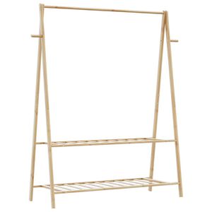 vidaXL Cuier pentru haine cu rafturi, 132x45,5x150,5 cm, bambus