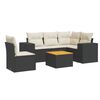 vidaXL Set mobilier de grădină cu perne, 6 piese, negru, poliratan
