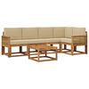 vidaXL Set de canapele de exterior cu pernă 6 pcs Natural și Bej