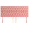 vidaXL Tăblie de pat roz 200x7x118/128 cm catifea