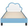 vidaXL Cadru de pat pentru copii cu spătar albastru 80 x 200 cm PU