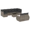vidaXL Set mobilier de grădină cu perne, 10 piese, gri, poliratan
