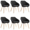 vidaXL Scaune de sufragerie, 6 buc. negru, material textil