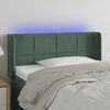 vidaXL Tăblie de pat cu LED, verde &icirc;nchis, 83x16x78/88 cm, catifea