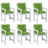 vidaXL Perne scaun spătar scund 6 buc. melanj verde 100x50x7 cm textil