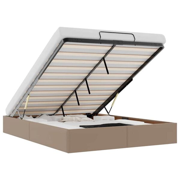 vidaXL Cadru de pat otoman fără saltea Cappucino piele artificială