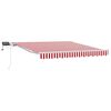 vidaXL Copertină retractabilă Roșu și Alb 350 x 250 cm