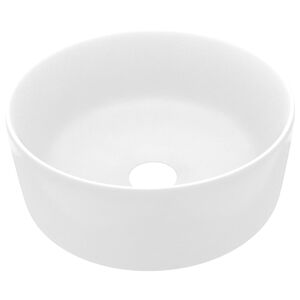 vidaXL Chiuvetă de baie lux, alb mat, 40 x 15 cm, ceramică, rotund