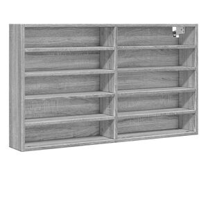 vidaXL Dulap cu vitrină, sonoma gri, 100x15x58 cm, lemn prelucrat