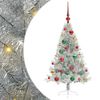 vidaXL Pom de Crăciun artificial pre-iluminat Argintiu 120 cm PET