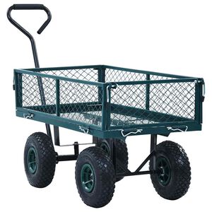 vidaXL Cărucior manual de grădină, verde, 250 kg