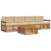 vidaXL Set de canapele de exterior cu pernă 5 pcs Natural și Bej