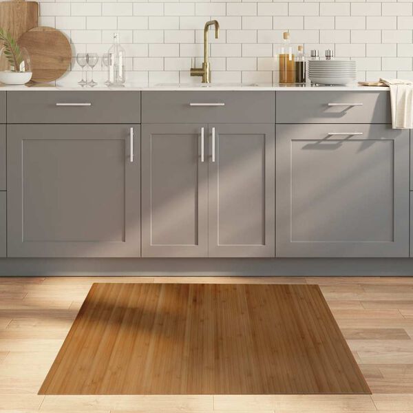 vidaXL Covor dreptunghiular, maro, 100x100 cm, bambus