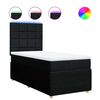 vidaXL Pat box spring cu saltea, negru, 90x190 cm, textil