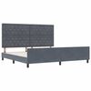 vidaXL Pat cu arcuri cu headboard Gri &icirc;nchis 200 x 200 cm Catifea
