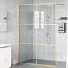 vidaXL Zid de duș walk-in Auriu 140 x 195 cm sticlă securizată