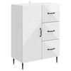 vidaXL Bufet Alb foarte lucios 66 x 34,5 x 89,5 cm Lemn prelucrat