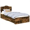vidaXL Cadru de pat Stejar fumuriu 70 x 190 cm Lemn prelucrat