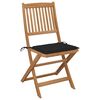 vidaXL Scaune de grădină pliabile cu perne, 8 buc., lemn masiv acacia
